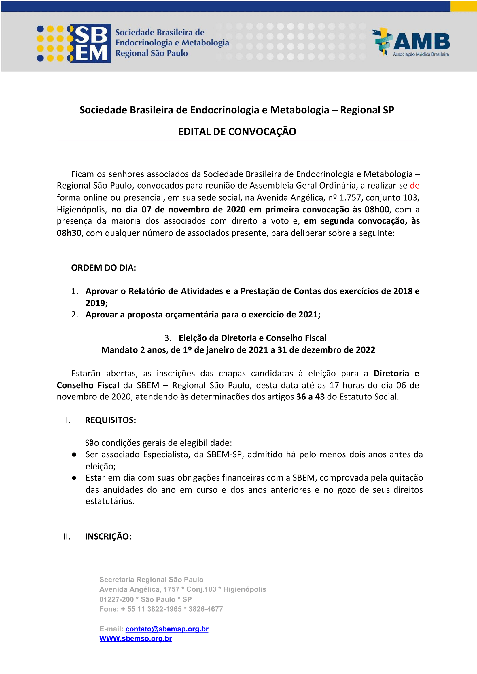 Leia mais sobre o artigo Edital de Convocação